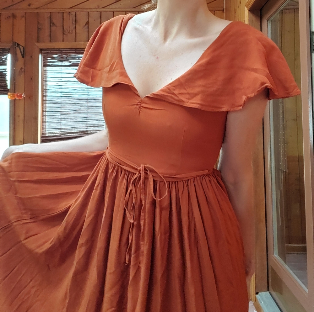 SOLD! Christy Dawn Monarch Dress, Rust, XS - Picture 15 of 15